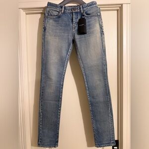 NWT. Saint Laurent Light Blue Womens Skinny Jeans